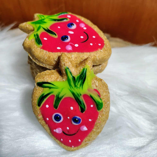 Fraises du Québec pour chiens - Strawberry cookies for dogs