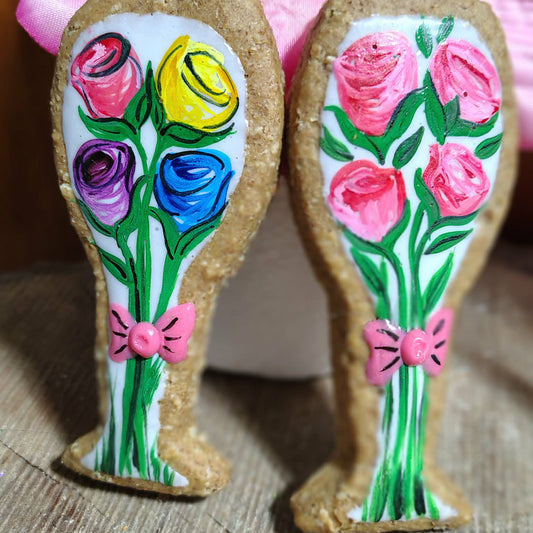 Saint-Valentin biscuits bouquets pour chiens - Valentine Dog treat bouquet