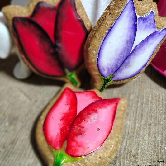 Biscuits forme de tulipes pour chiens - Tulip treats for dogs