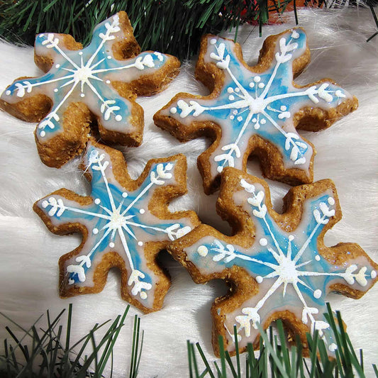Flocons de neige pour vos toutous - Snow flakes cookies for dogs
