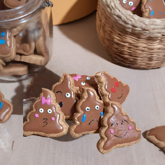 Émojis poop biscuits pour vos chiens petits et grands - Poop cookies for small and big dogs